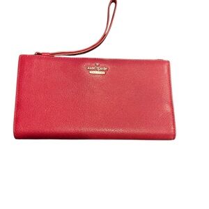 Kate‎ Spade Blake Street Dot Eliza Red Pebbled Leather Wallet Wristlet